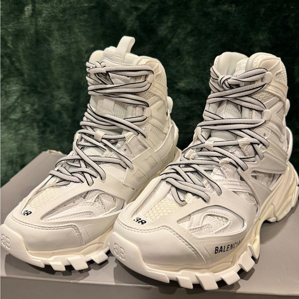 Balenciaga Women's Track Hike High Cut Sneakers WHITE